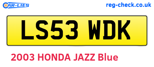 LS53WDK are the vehicle registration plates.