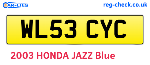WL53CYC are the vehicle registration plates.