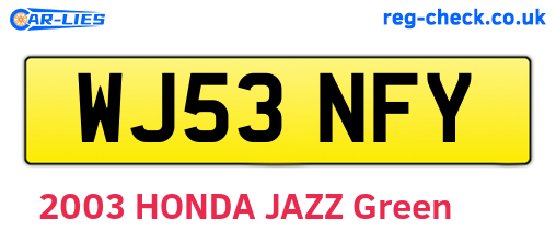 WJ53NFY are the vehicle registration plates.