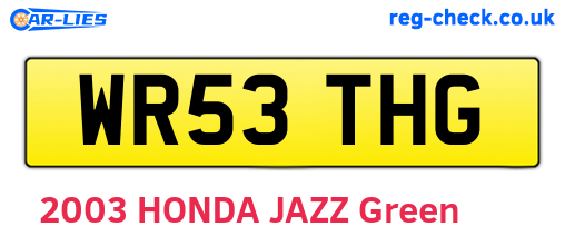 WR53THG are the vehicle registration plates.