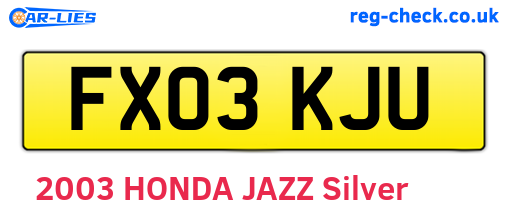 FX03KJU are the vehicle registration plates.