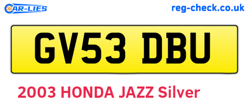 GV53DBU are the vehicle registration plates.