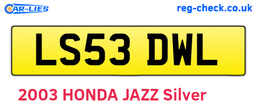 LS53DWL are the vehicle registration plates.
