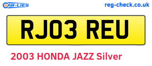 RJ03REU are the vehicle registration plates.