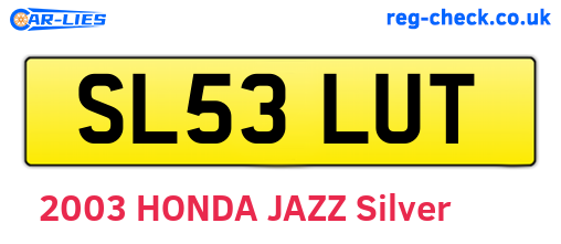SL53LUT are the vehicle registration plates.
