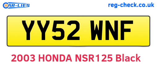 YY52WNF are the vehicle registration plates.