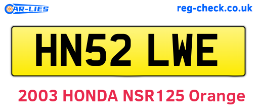HN52LWE are the vehicle registration plates.