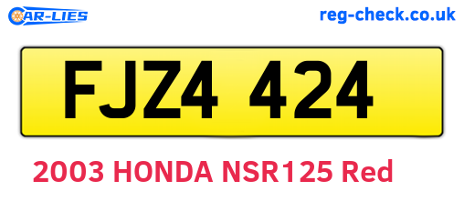 FJZ4424 are the vehicle registration plates.
