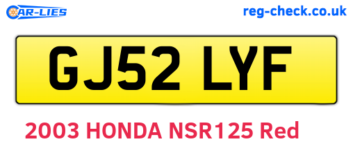 GJ52LYF are the vehicle registration plates.