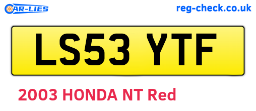LS53YTF are the vehicle registration plates.