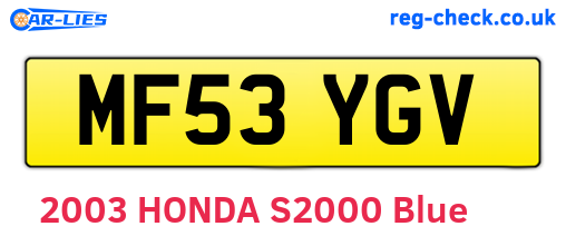 MF53YGV are the vehicle registration plates.