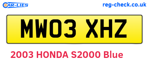 MW03XHZ are the vehicle registration plates.