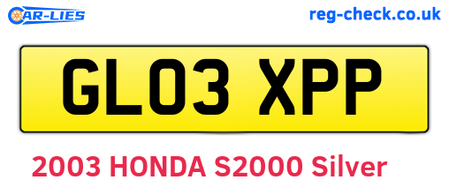 GL03XPP are the vehicle registration plates.