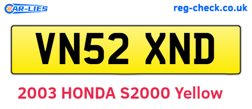 VN52XND are the vehicle registration plates.