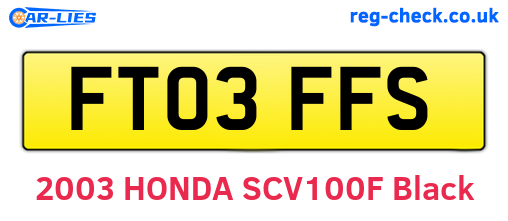 FT03FFS are the vehicle registration plates.