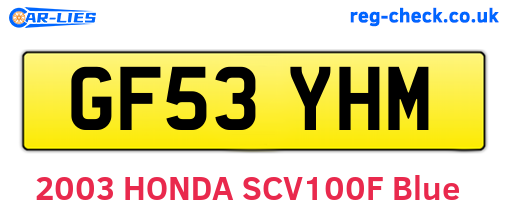 GF53YHM are the vehicle registration plates.