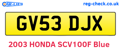 GV53DJX are the vehicle registration plates.
