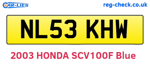 NL53KHW are the vehicle registration plates.