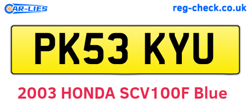 PK53KYU are the vehicle registration plates.