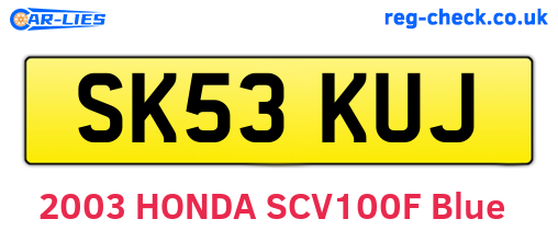 SK53KUJ are the vehicle registration plates.