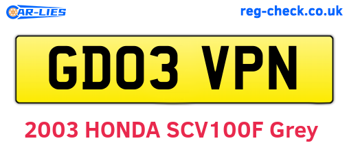 GD03VPN are the vehicle registration plates.