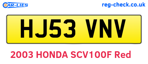HJ53VNV are the vehicle registration plates.