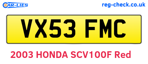 VX53FMC are the vehicle registration plates.