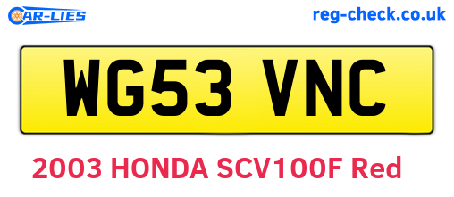 WG53VNC are the vehicle registration plates.