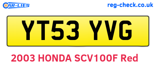 YT53YVG are the vehicle registration plates.