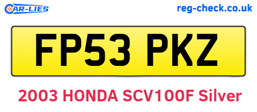 FP53PKZ are the vehicle registration plates.