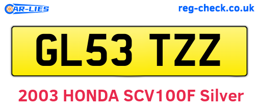 GL53TZZ are the vehicle registration plates.