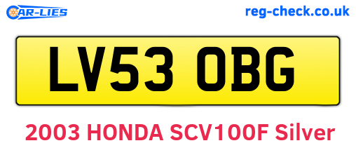 LV53OBG are the vehicle registration plates.
