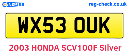 WX53OUK are the vehicle registration plates.