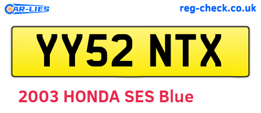 YY52NTX are the vehicle registration plates.