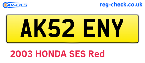 AK52ENY are the vehicle registration plates.