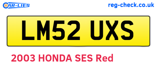 LM52UXS are the vehicle registration plates.
