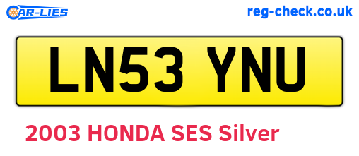 LN53YNU are the vehicle registration plates.