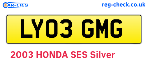 LY03GMG are the vehicle registration plates.