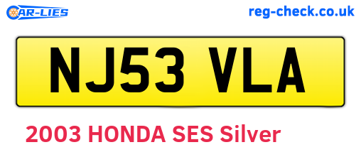 NJ53VLA are the vehicle registration plates.