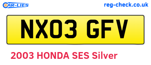 NX03GFV are the vehicle registration plates.