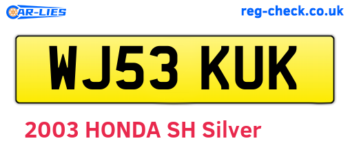 WJ53KUK are the vehicle registration plates.