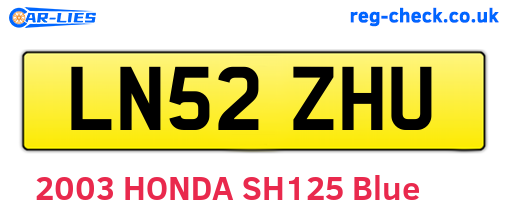 LN52ZHU are the vehicle registration plates.