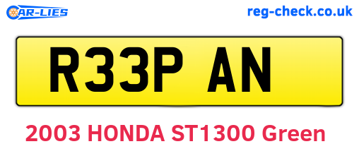 R33PAN are the vehicle registration plates.