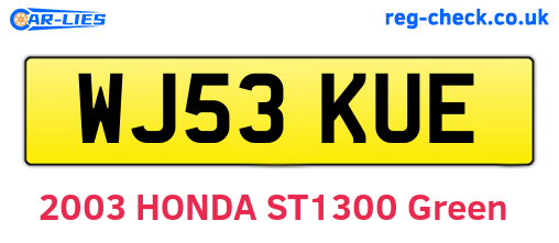 WJ53KUE are the vehicle registration plates.