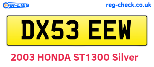 DX53EEW are the vehicle registration plates.