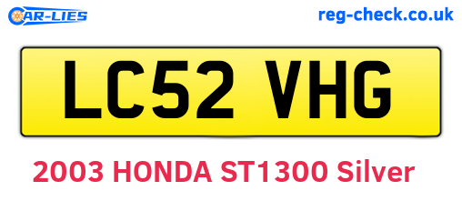 LC52VHG are the vehicle registration plates.