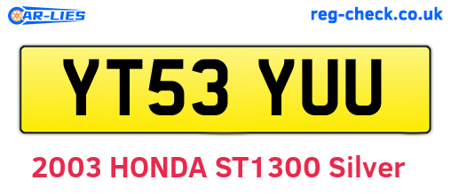 YT53YUU are the vehicle registration plates.