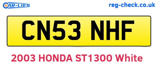 CN53NHF are the vehicle registration plates.