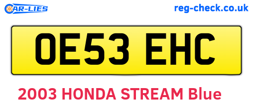 OE53EHC are the vehicle registration plates.