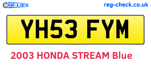 YH53FYM are the vehicle registration plates.